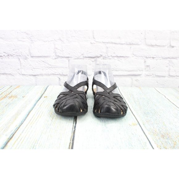 Earth Origins Belle Brielle Black Leather Slingback Comfort Sandals Size 7.5 M - Picture 4 of 9